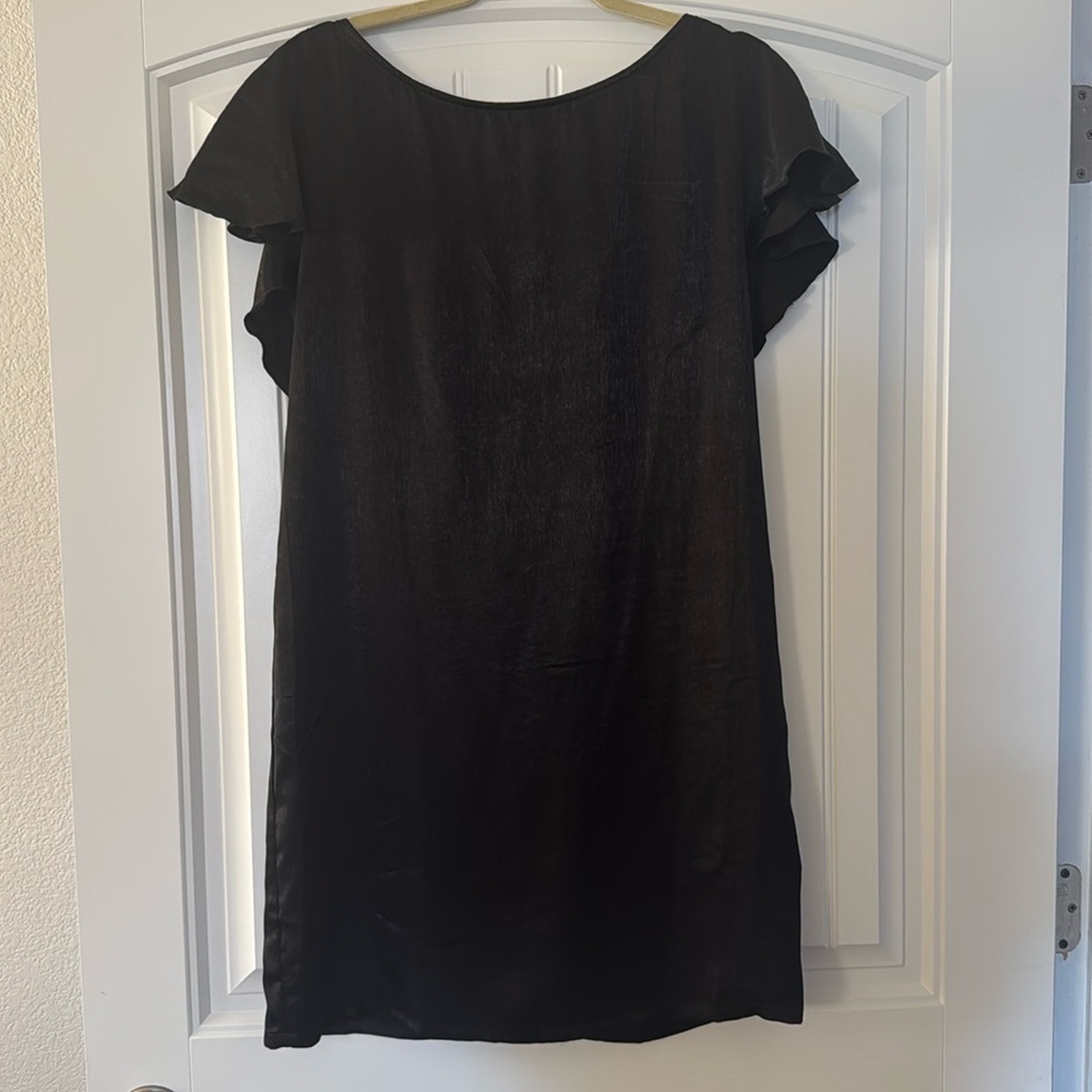 Black Backless Silk Anthropologie Dress